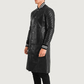 Niver Black Leather Coat Jacket